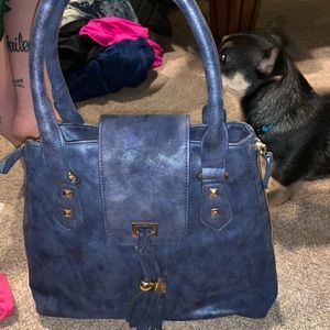Blue midsize handbag